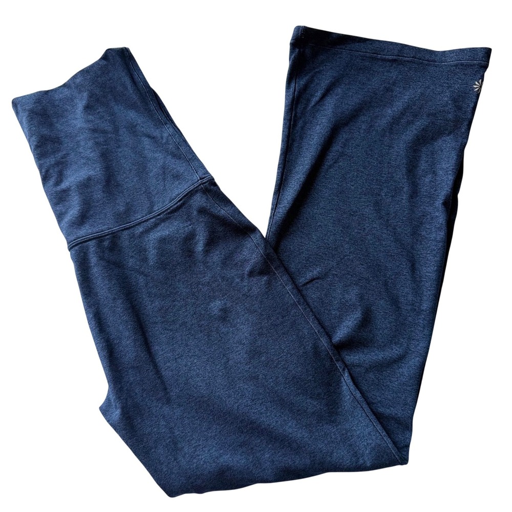 Athleta Girl Downtime Pant Flare Legging Heather Blue Casual Kids Size L 12
